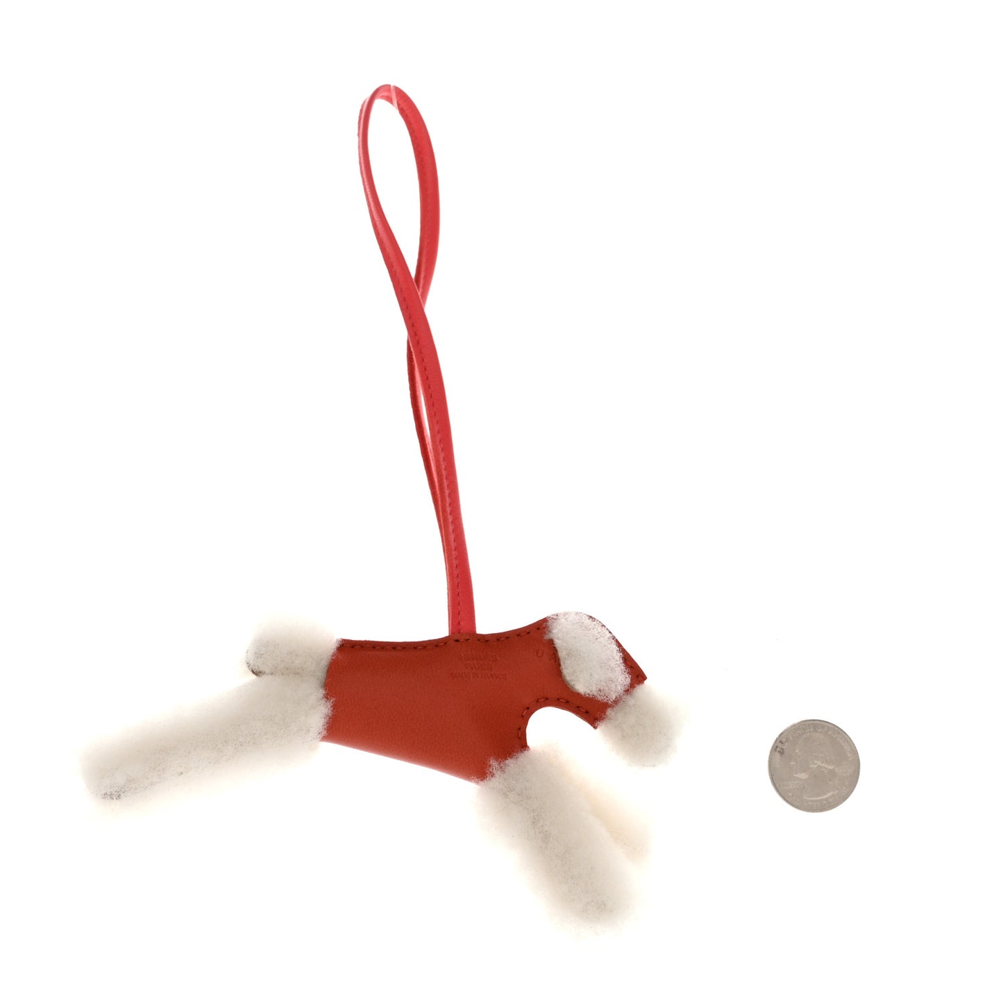 Milo Lambskin Shearling Budy Charm Orange Poppy