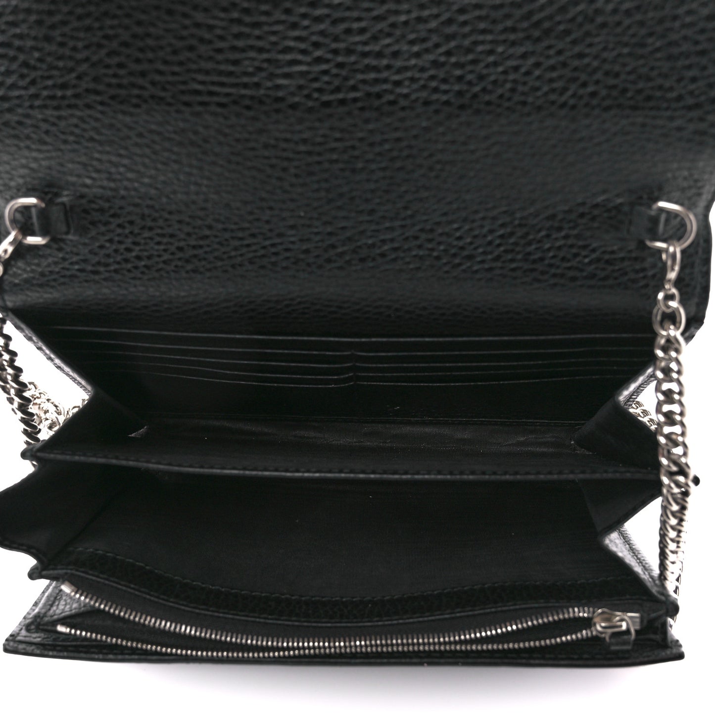 Calfskin Mini Dionysus Chain Wallet Black