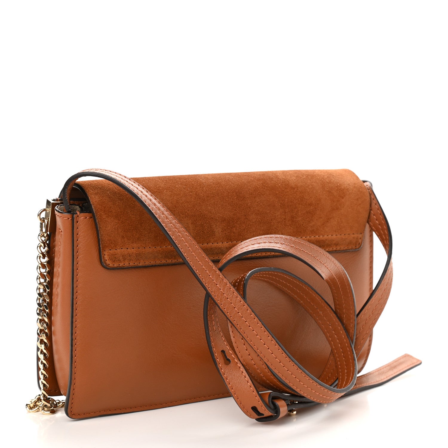 Chloe Suede Calfskin Small Faye Shoulder Bag Tobacco 3 of 12