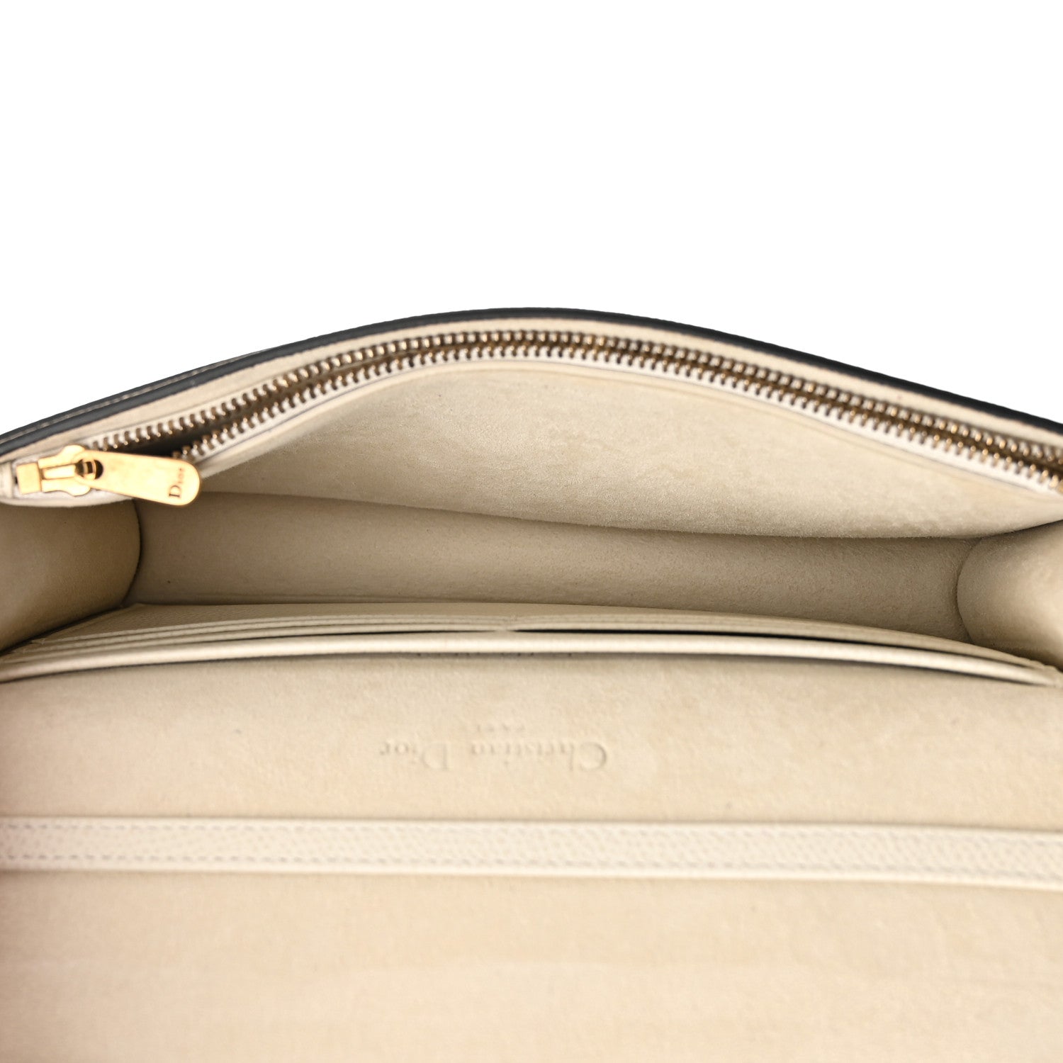 Christian Dior Grained Calfskin Saddle Chain Pouch Off White 6 of 10