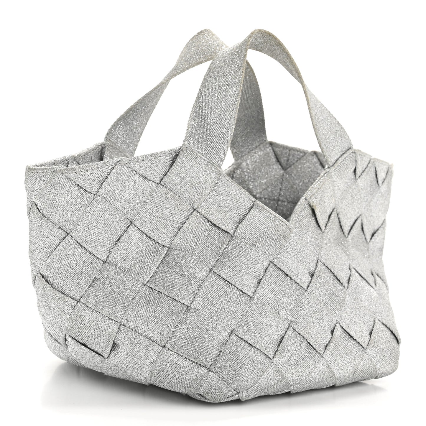 Webbing Maxi Intrecciato Mini Cassette Tote Silver