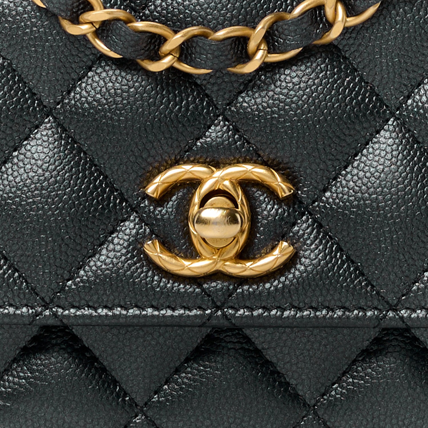 Chanel Pearly Caviar Quilted Fit For You Wallet On Chain WOC Black 11 of 13