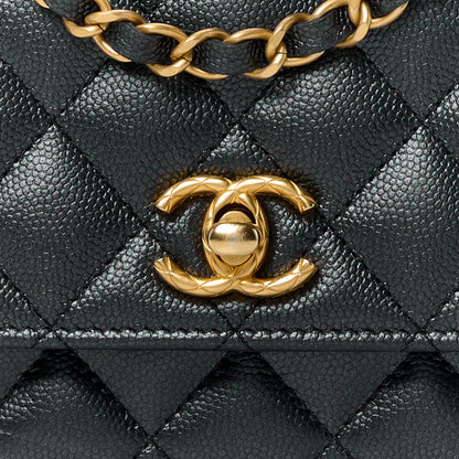 Chanel Pearly Caviar Quilted Fit For You Wallet On Chain WOC Black 11 of 13