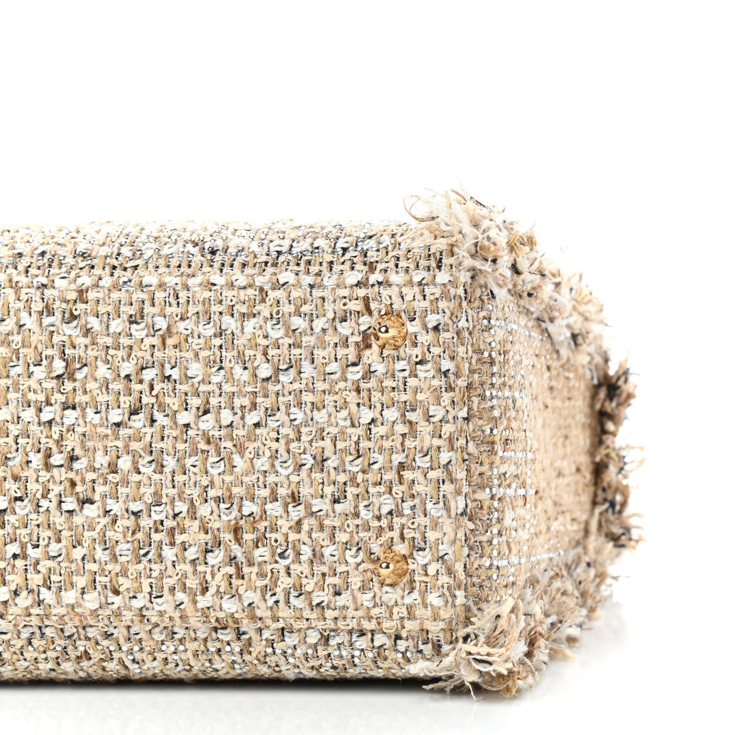Christian Dior Tweed Crystal Fringe Medium Lady Dior Beige 9 of 9