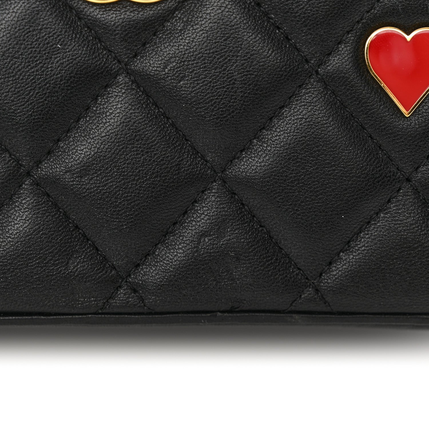 Chanel Lambskin Quilted Enamel Coco Casino Small Vanity Case With Chain Black 12 of 14