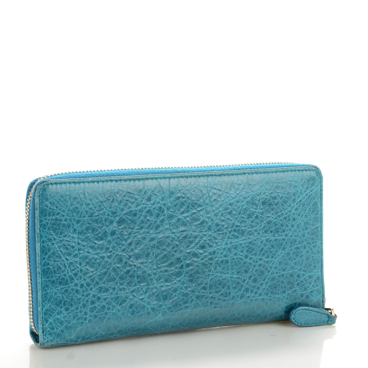 Balenciaga Agneau Giant 12 Gold Hardware Continental Zip Around Wallet Lagon 3 of 7