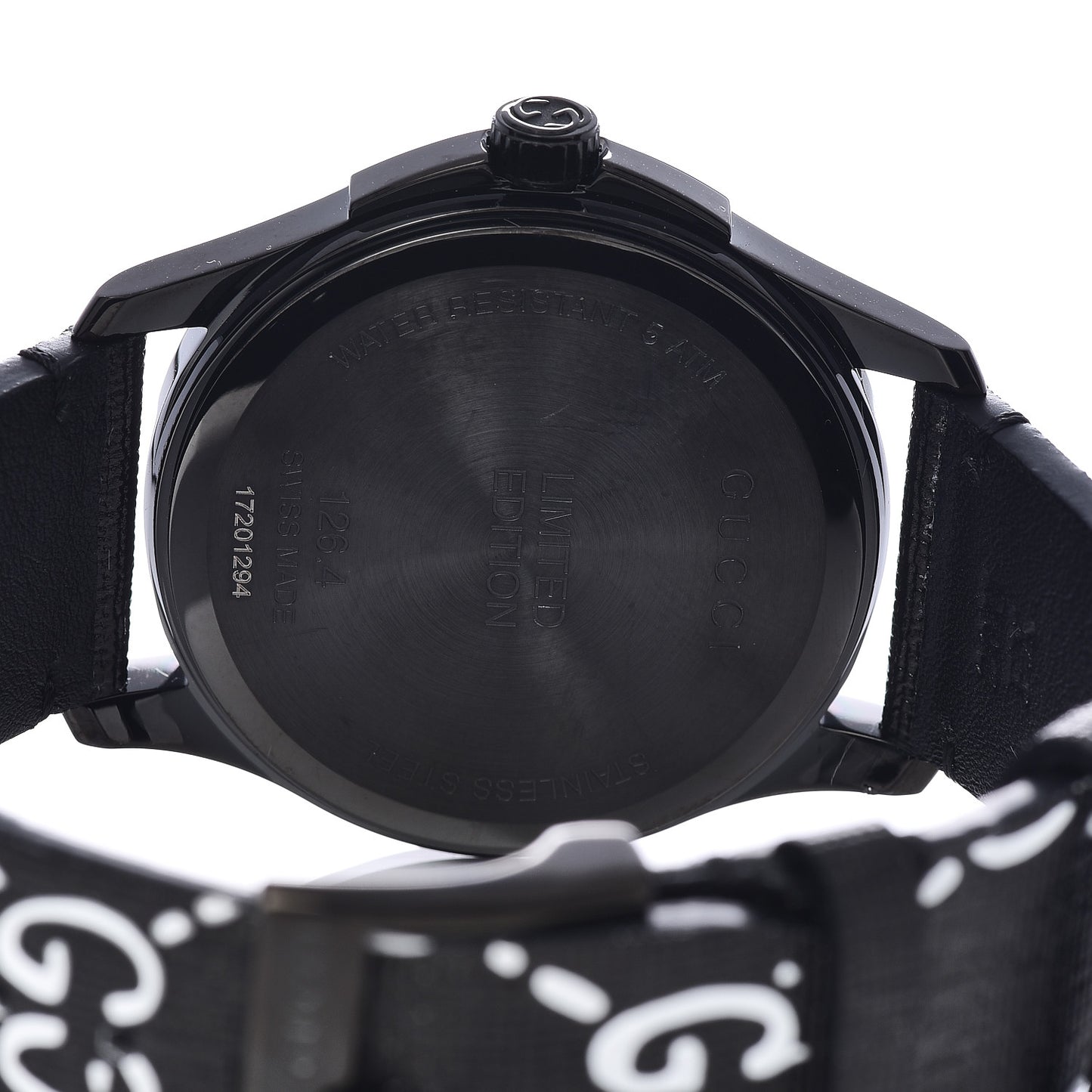PVD Stainless Steel Canvas 38mm G-Timeless Ghost Quartz Watch Black