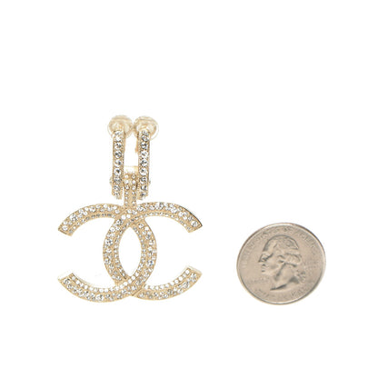 Chanel Crystal CC Clip On Earring Gold 2 of 4