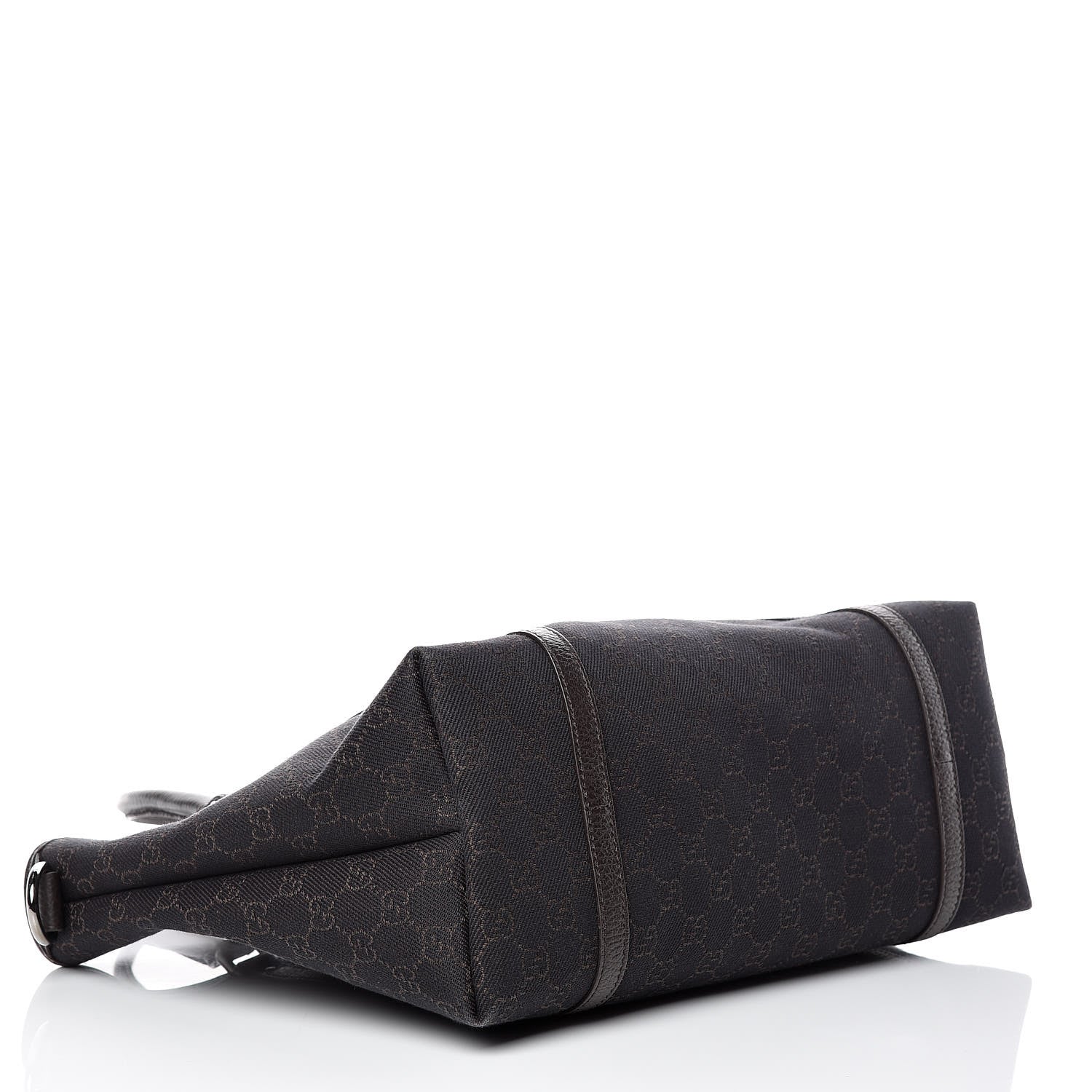Gucci Denim Dollar Calfskin GG Monogram Medium Joy Tote Brown 4 of 13