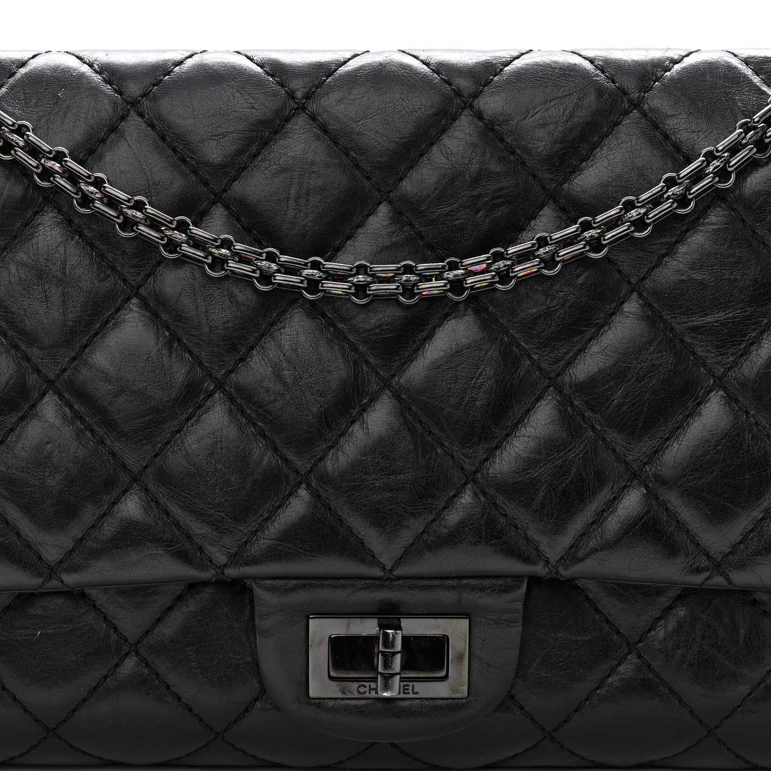 Chanel Aged Calfskin Quilted 2.55 Reissue 227 Flap So Black 8 of 10