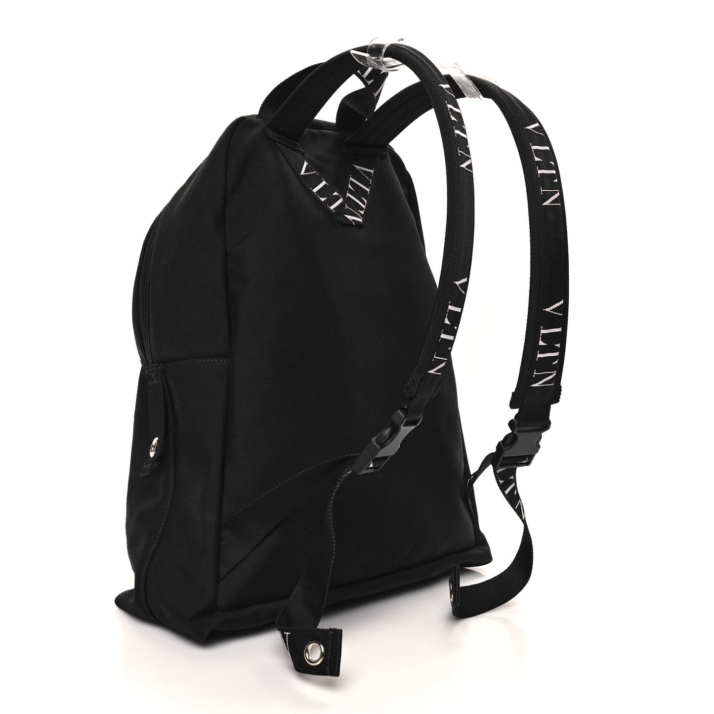 Nylon VLTN Logo Patch Backpack Black