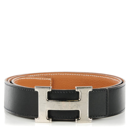 Hermes Box Togo 32mm H Belt 90 Black Gold 1 of 13
