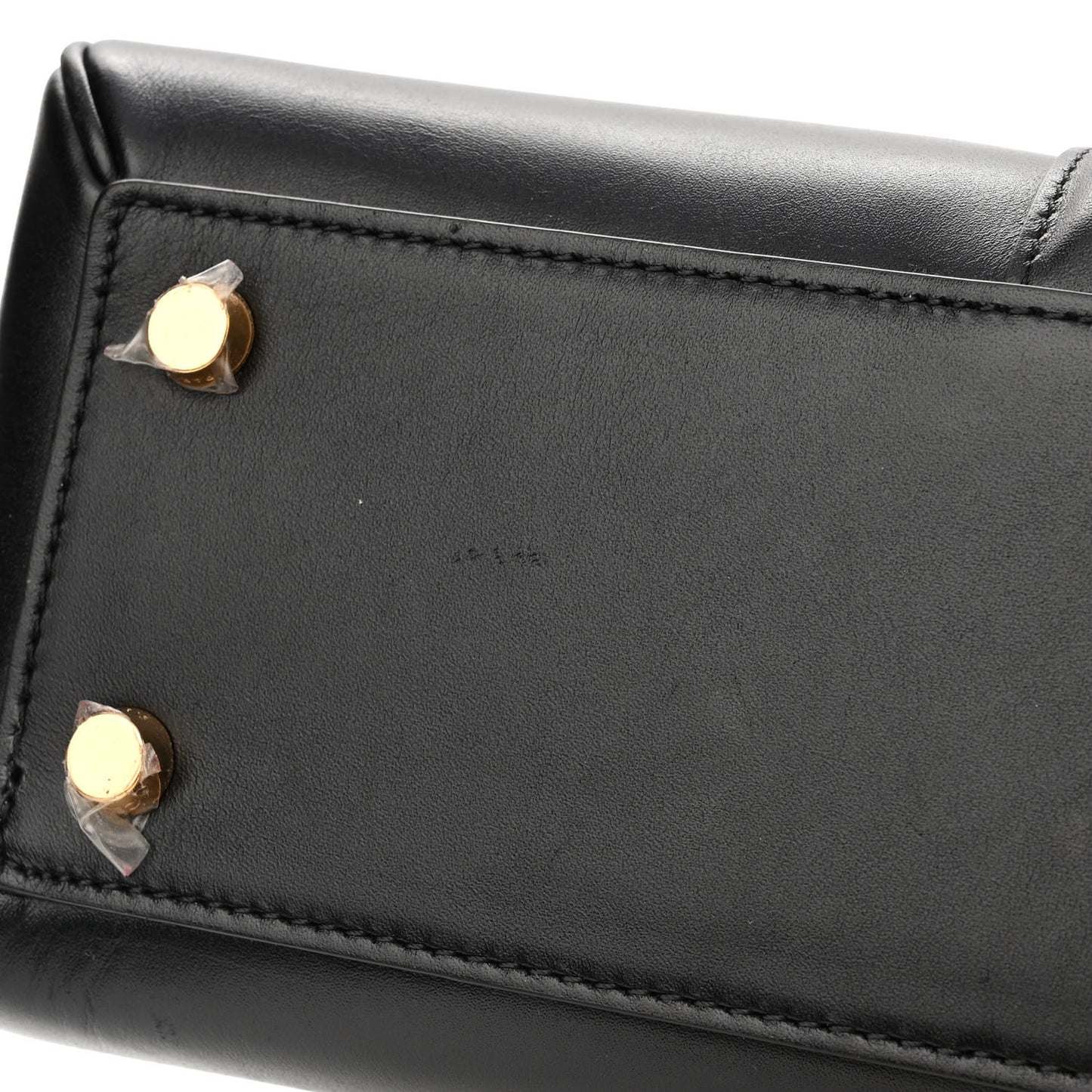Satinated Calfskin Small 16 Top Handle Bag Black