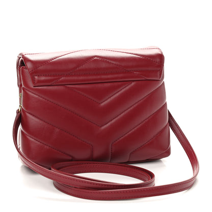 Saint Laurent Calfskin Y Quilted Monogram Toy Loulou Crossbody Bag Opyum Red 3 of 10