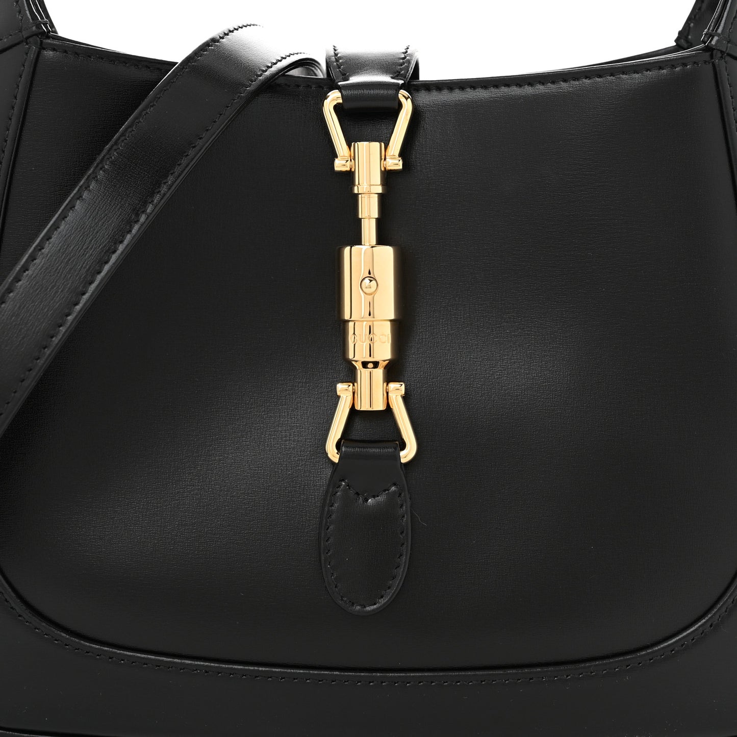 Boarded Dyana Lux Calfskin Small Jackie 1961 Hobo Black