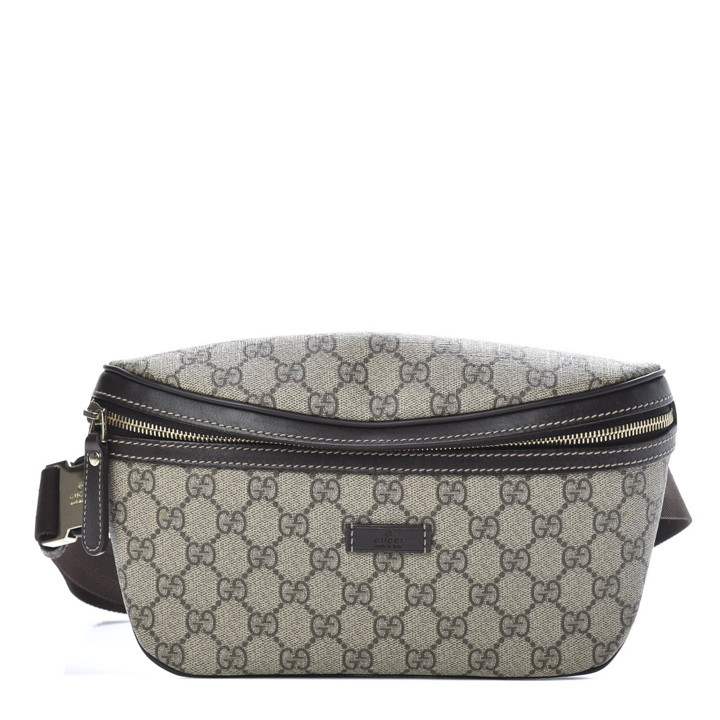 GG Supreme Monogram Belt Bag Dark Brown