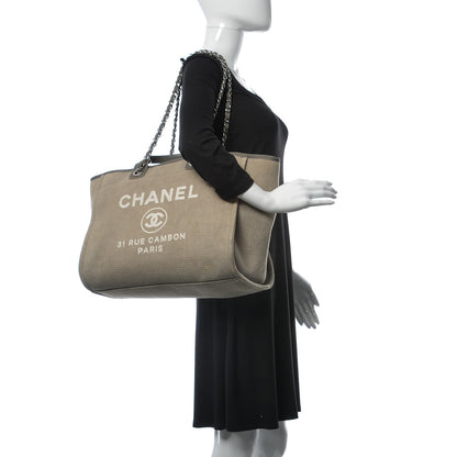 Chanel Canvas Large Deauville Tote Grey 2 of 11