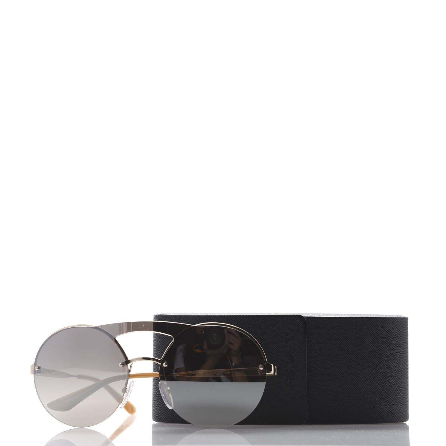 Prada Metal Round Gradient Sunglasses SPR 65T Gold 7 of 7