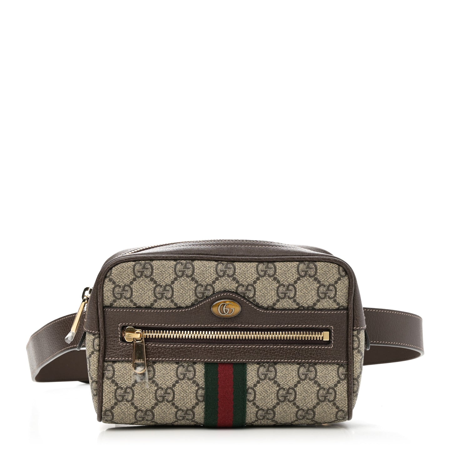 GG Supreme Monogram Web Small Ophidia Belt Bag 95 38 Dark Brown