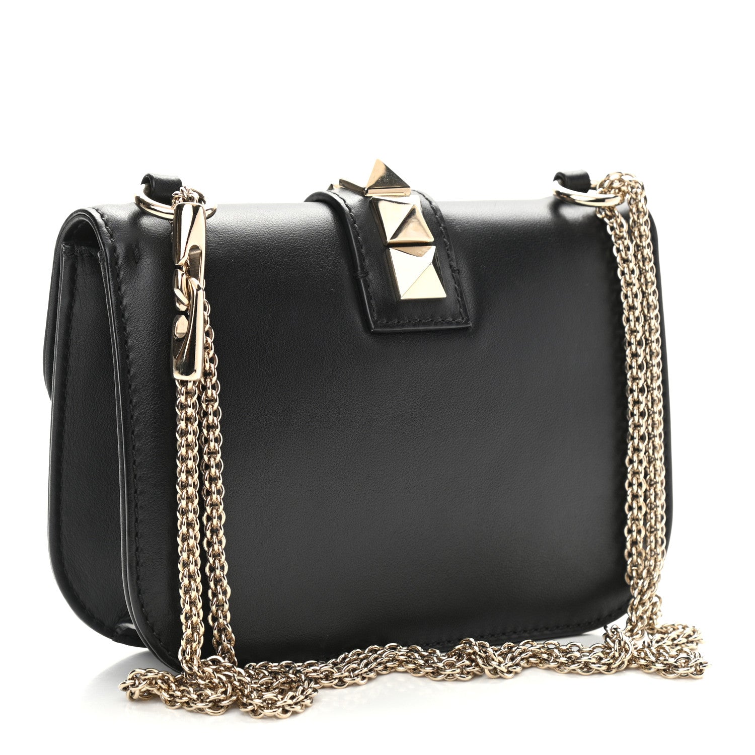 Valentino Garavani Vitello Small Glam Lock Rockstud Flap Black 3 of 10