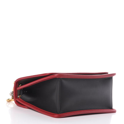Fendi Calfskin F is Woven Tartan Small Kan I Shoulder Bag Black Fragola White 4 of 10