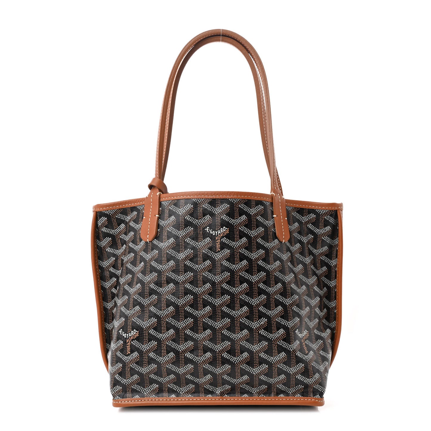 Goyardine Reversible Mini Anjou Black Gold