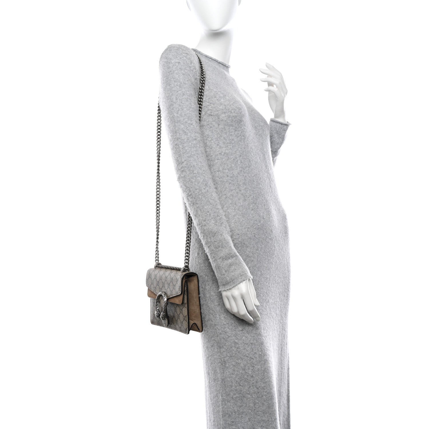 Gucci GG Supreme Monogram Mini Dionysus Shoulder Bag Taupe 2 of 12
