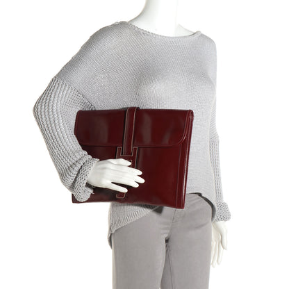 Hermes Box Jige GM Clutch Rouge H 2 of 9