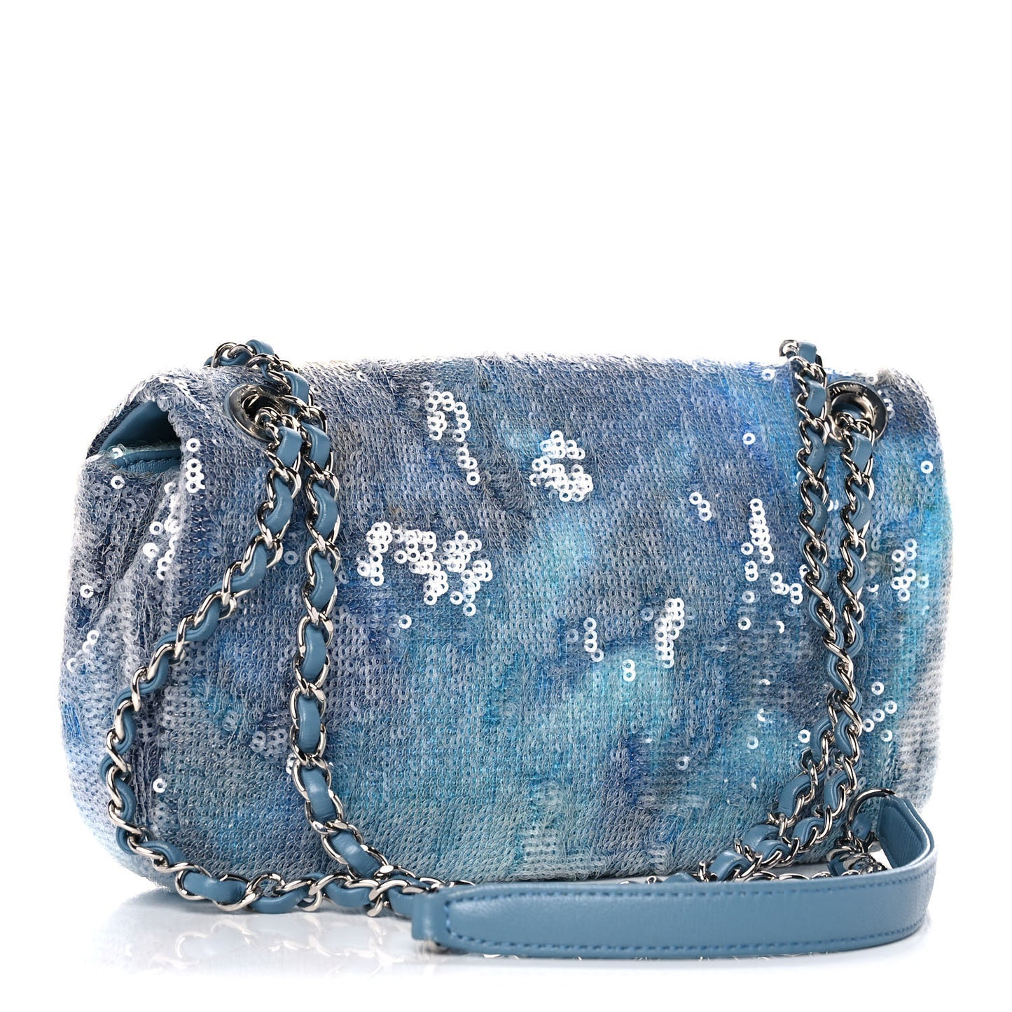 Sequin Mini Waterfall Flap Light Blue