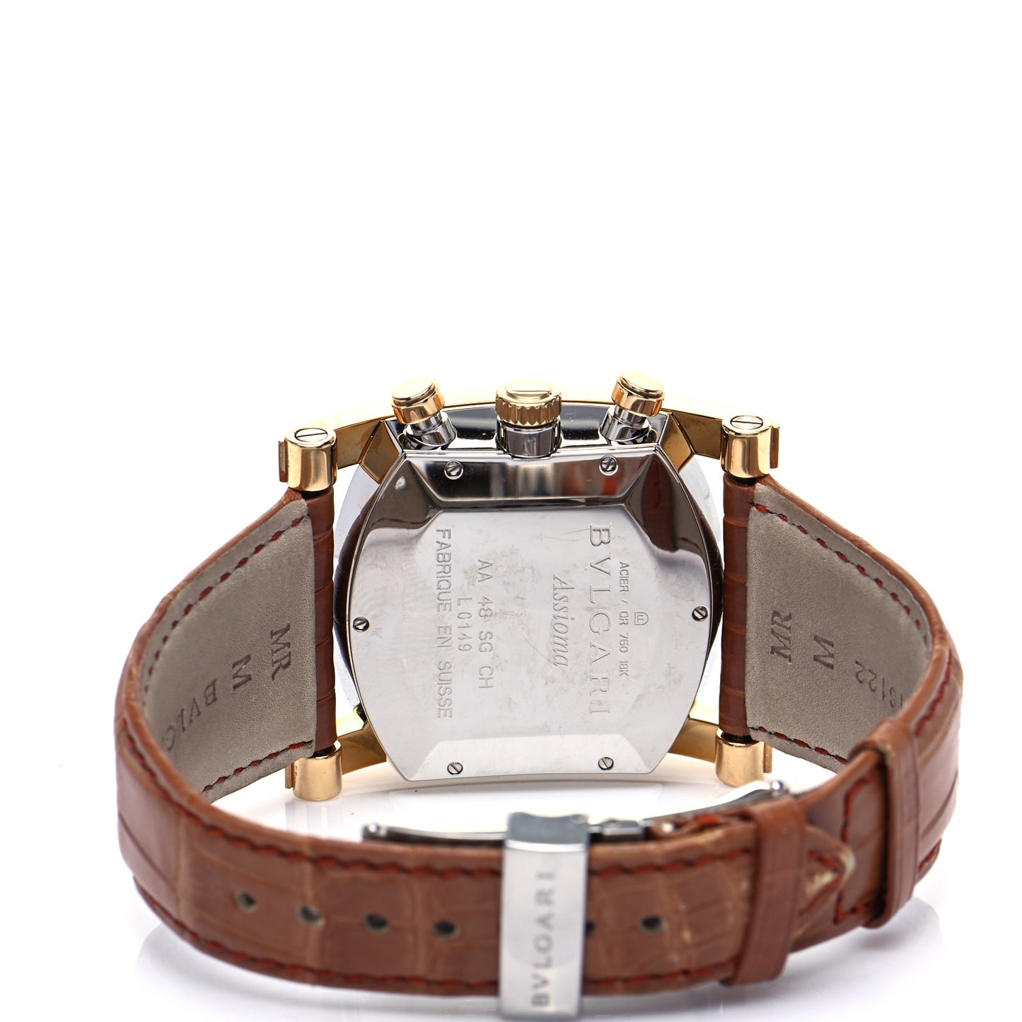 Stainless Steel 18K Yellow Gold Alligator 38mm Assioma Chronograph Automatic Watch