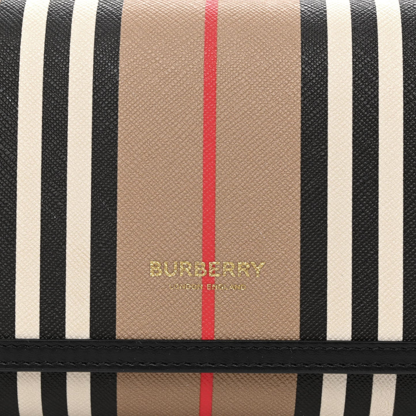 E-Canvas Icon Stripe Hannah Wallet With Detachable Strap Archive Beige