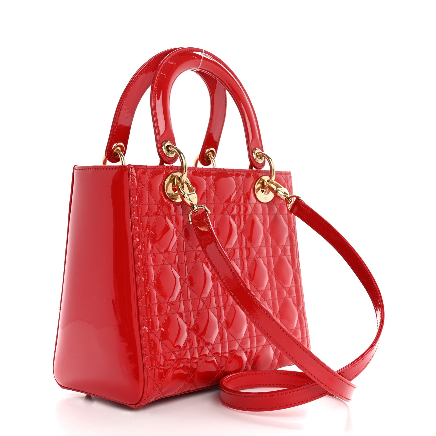 Christian Dior Patent Cannage Medium Lady Dior Red 3 of 13