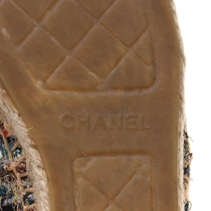Chanel Tweed Grosgrain CC Espadrilles 37 Multicolor 8 of 15