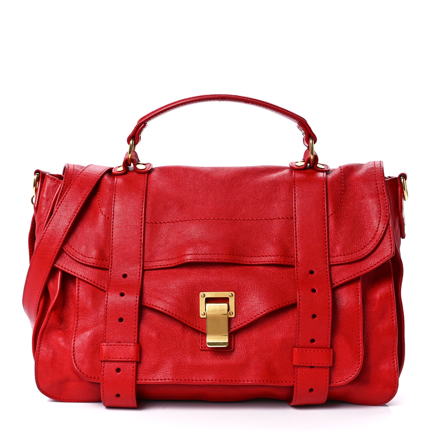 Lambskin Medium PS1 Satchel Bright Red