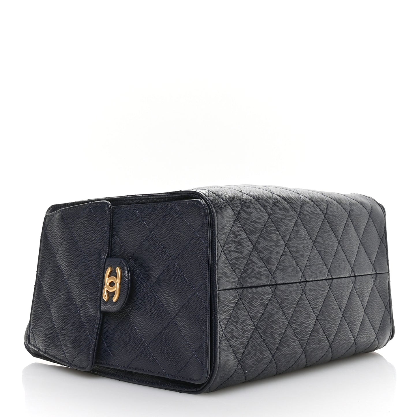 Caviar Quilted Small Chanel 25 Handbag Dark Navy