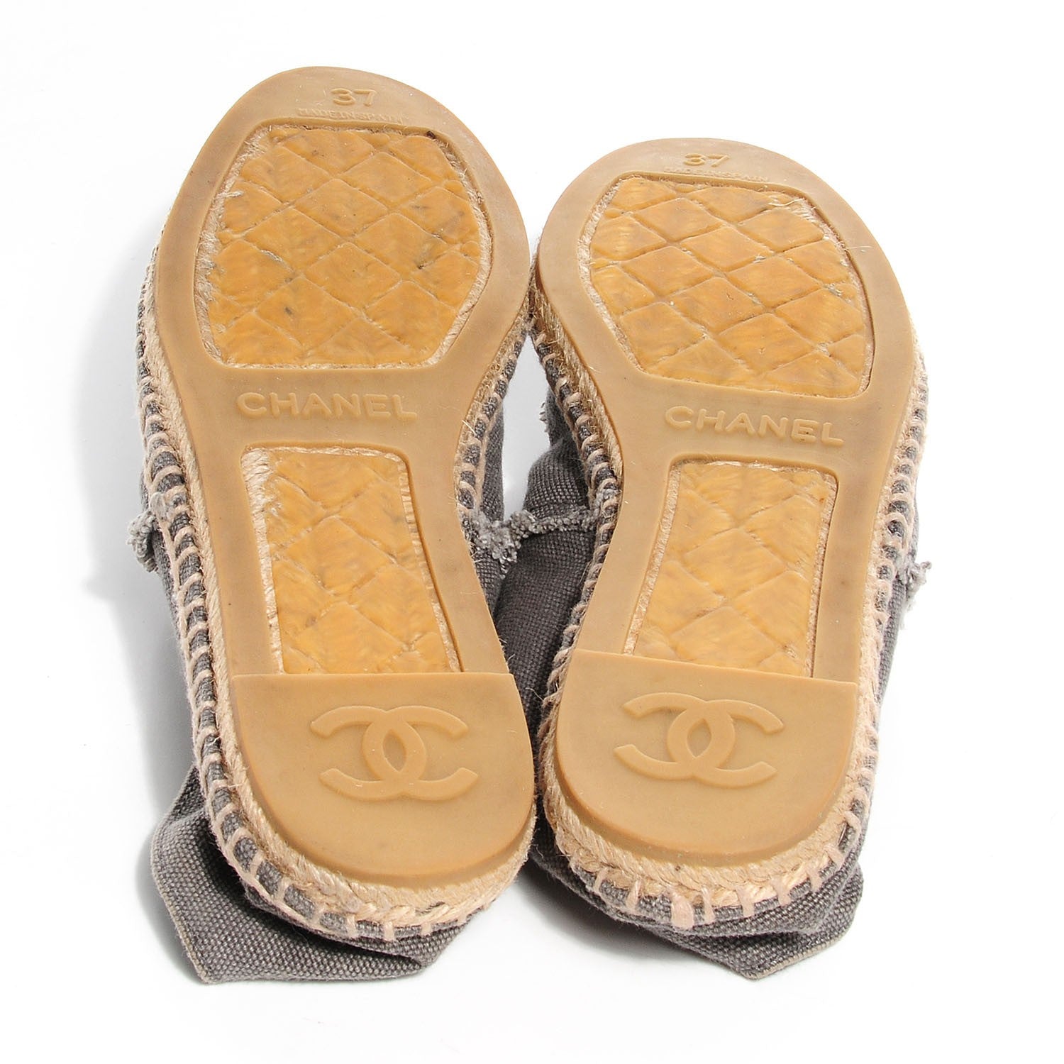 Chanel Toile CC Espadrilles 37 Grey Black 5 of 7