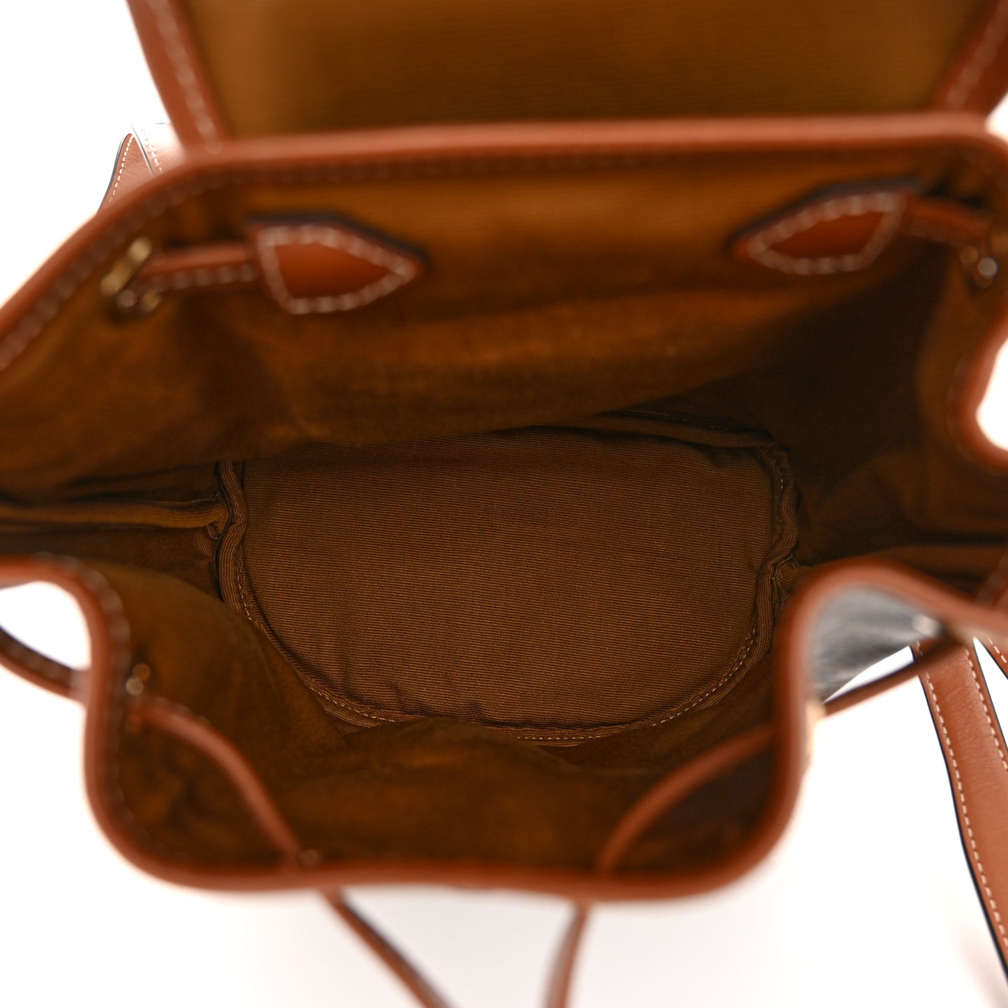 Triomphe Canvas Calfskin Mini Folco Backpack Tan