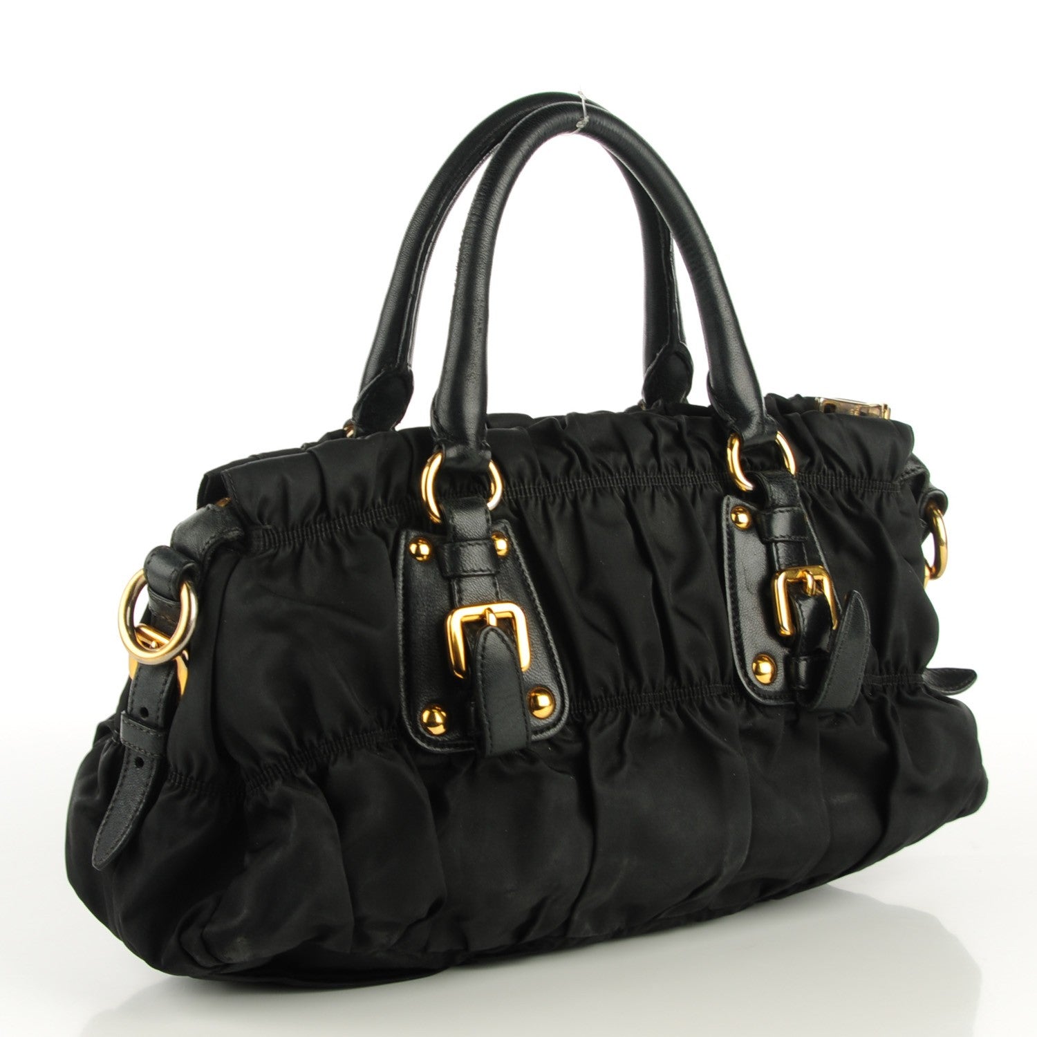 Prada Tessuto Nylon Gaufre Shopping Satchel Black 3 of 8