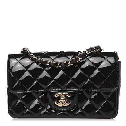 Chanel Patent Calfskin Quilted Mini Rectangular Flap Black 1 of 11
