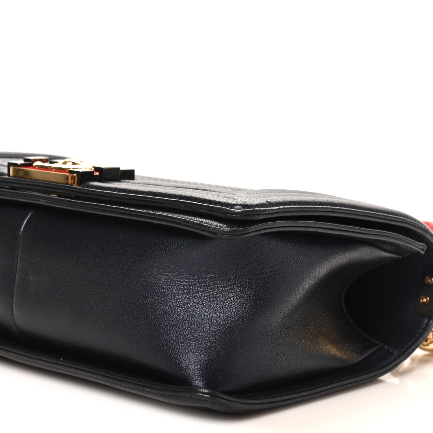 Chanel Lambskin Embossed Medium Boy Cube Flap Navy 10 of 11
