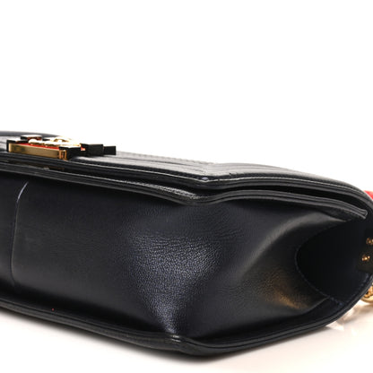 Chanel Lambskin Embossed Medium Boy Cube Flap Navy 10 of 11