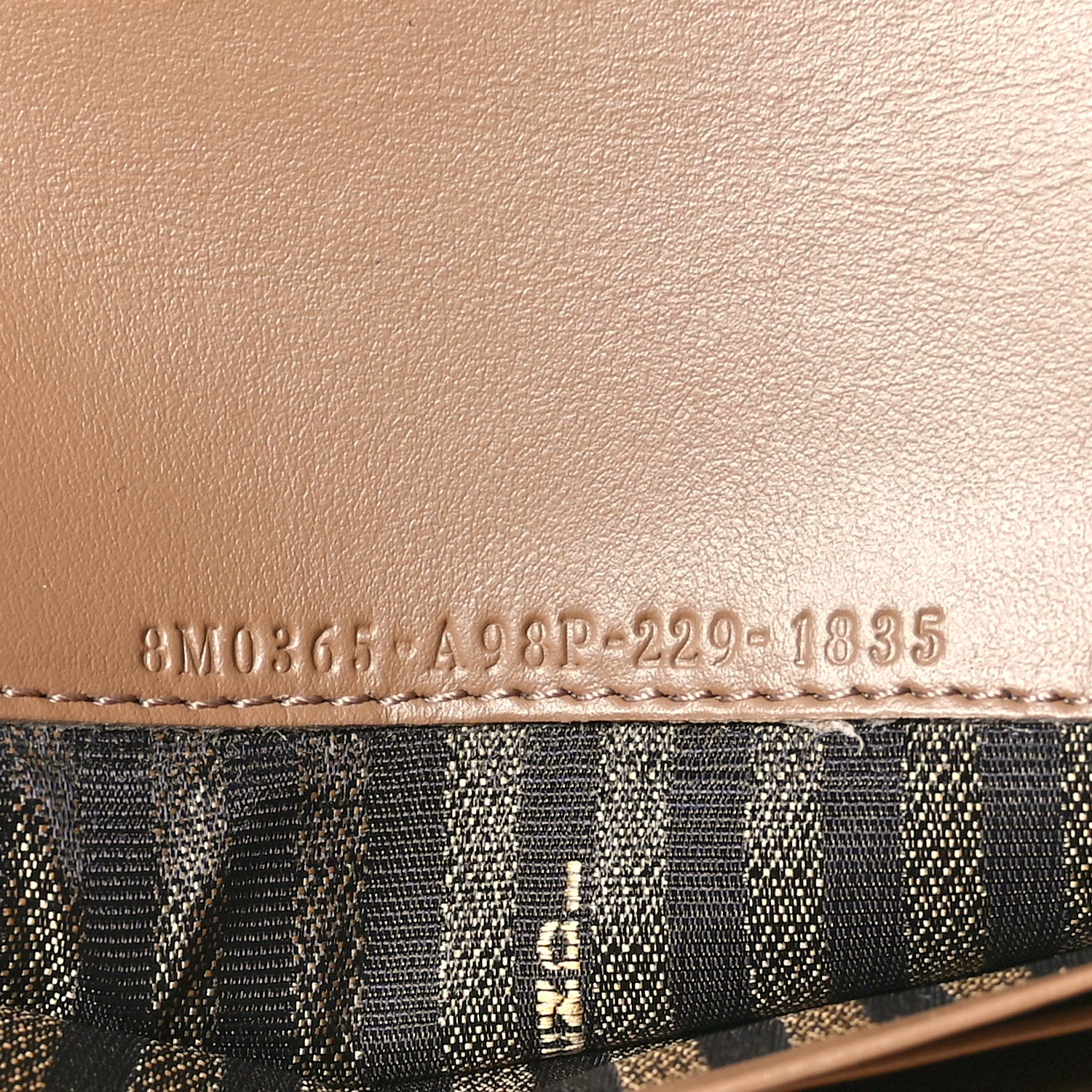 Fendi Fabric Jacquard FF 1974 Continental Wallet On Chain Tobacco Moro 5 of 10