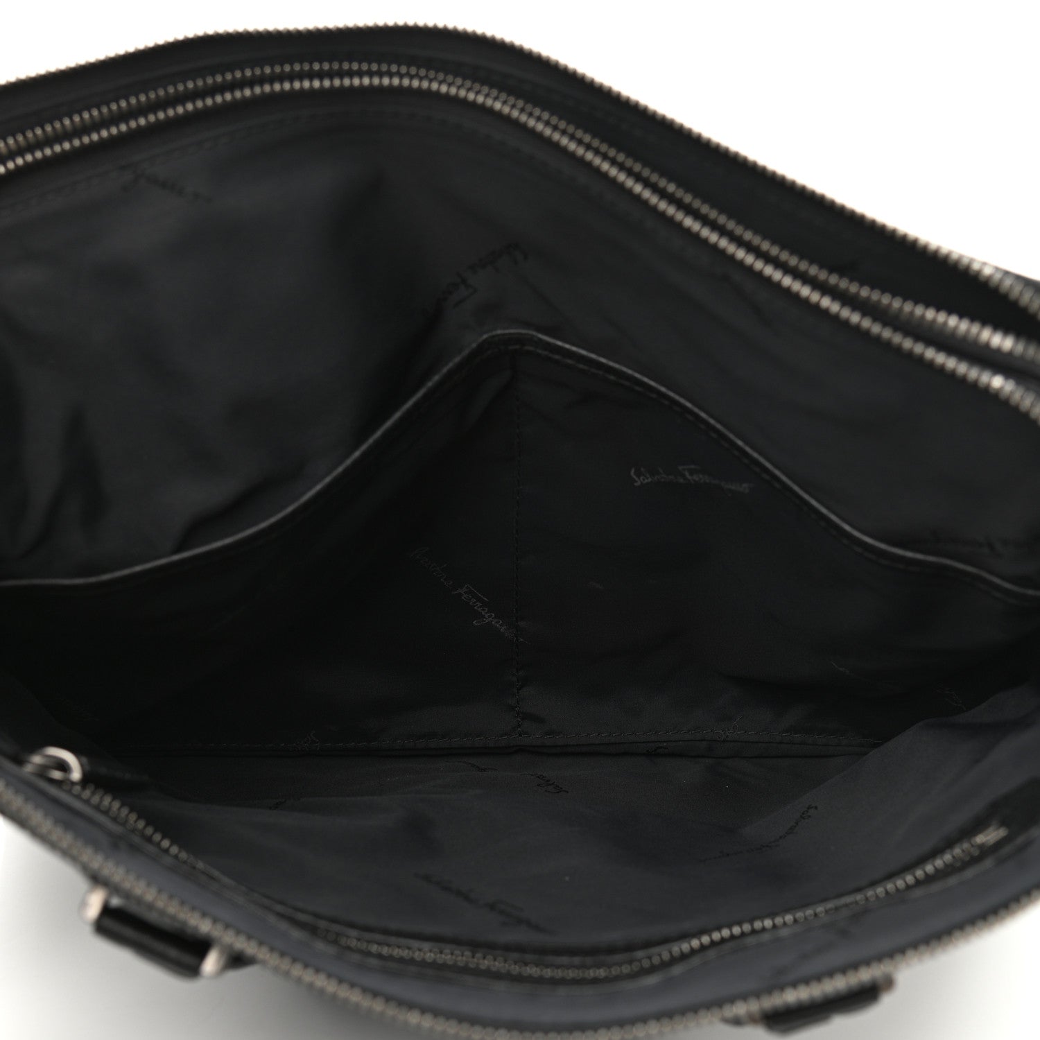 Salvatore Ferragamo Calfskin Firenze Briefcase Black 5 of 10