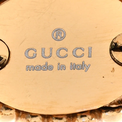 Gucci Pearl Crystal Embellished Interlocking G Necklace Pink Aged Gold 6 of 7