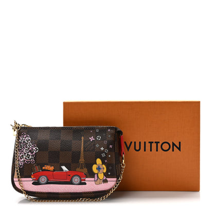 Louis Vuitton Damier Ebene 2019 Christmas Animation Mini Pochette Accessories Red 8 of 8