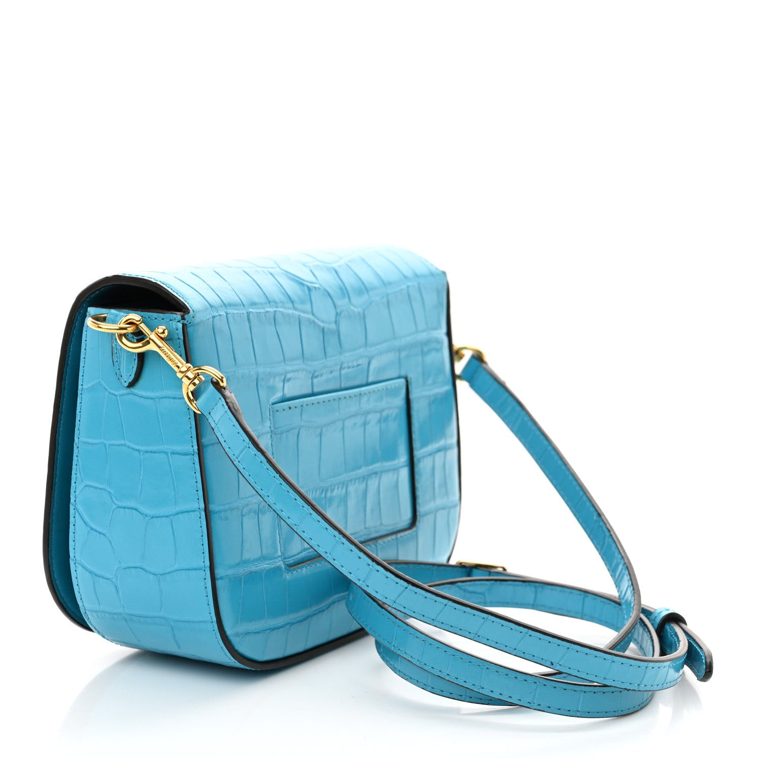 Mulberry Deep Calfskin Crocodile Embossed Small Darley Azure 3 of 12