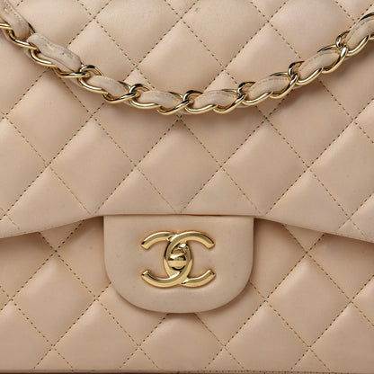 Chanel Lambskin Quilted Jumbo Double Flap Beige Clair 8 of 18