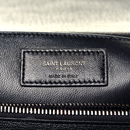 Saint Laurent Sheepskin Matelasse Chevron Monogram Large College Satchel Black 6 of 9