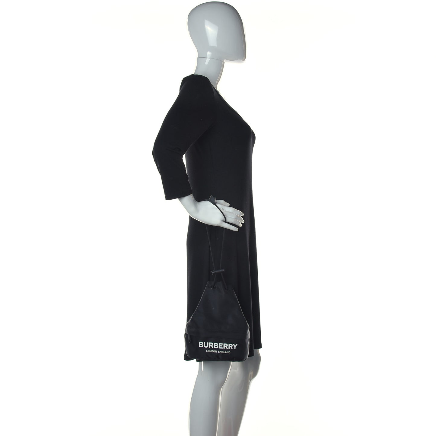 Econyl Logo Print Drawcord Pouch Black
