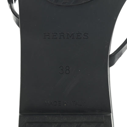 Hermes Rubber Chaine d'Ancre Rivage Sandals 38 Black 6 of 7